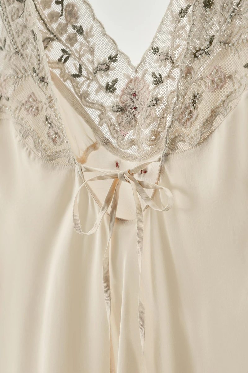 COMBINATION TULLE EMBROIDERED DRESS WITH BEADING