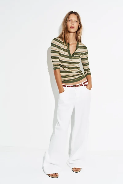 BUTTON KNIT SWEATER