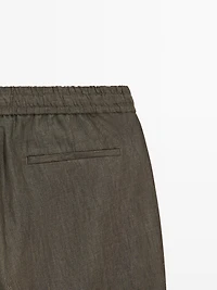 100% linen jogger fit trousers