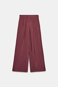 WIDE LEG ELASTIC WAIST PANTS