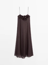 Long ramie floral dress - STUDIO