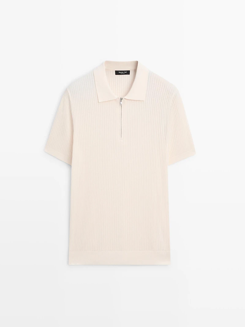 Quarter-zip knit polo sweater