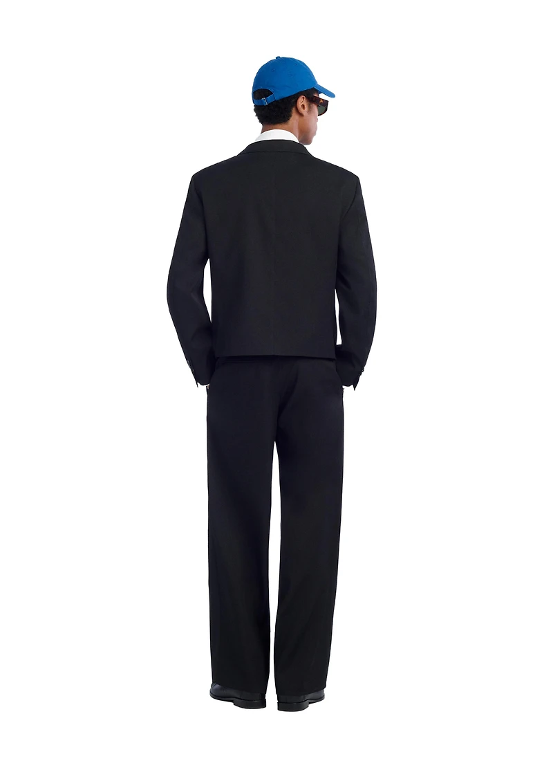 CROPPED FIT 100% WOOL SUIT BLAZER