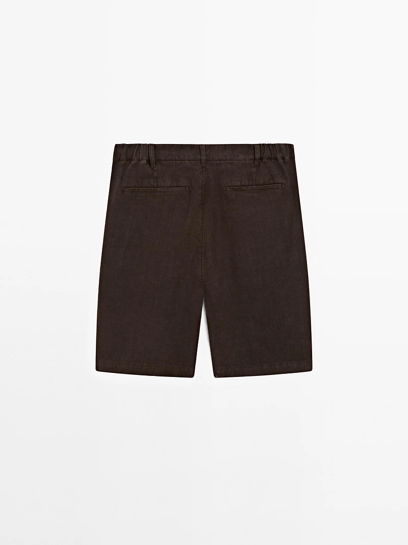 100% linen Bermuda shorts
