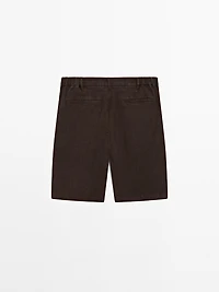 100% linen Bermuda shorts