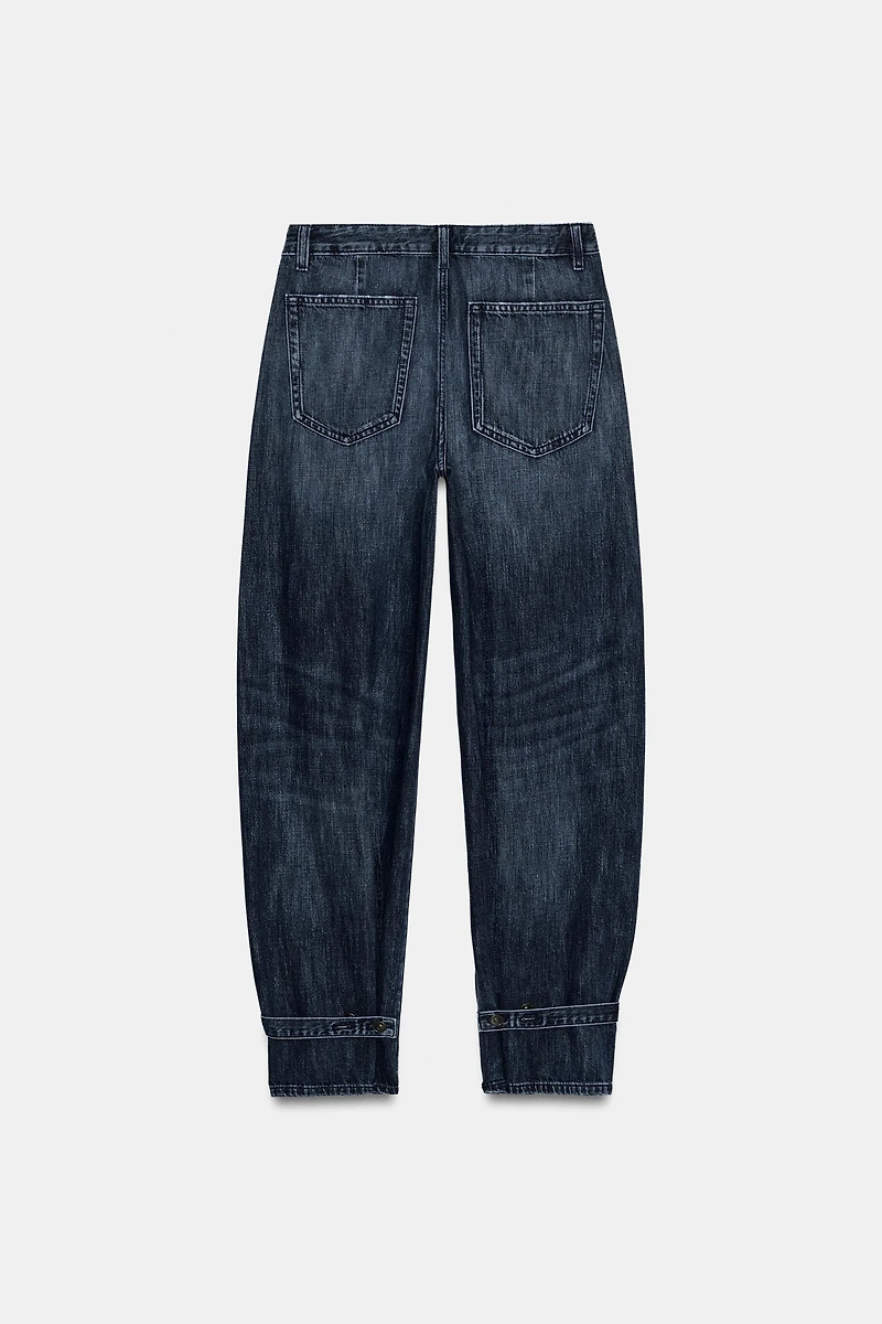 JEANS TRF BALLOON AVEC PATTES TAILLE NORMALE