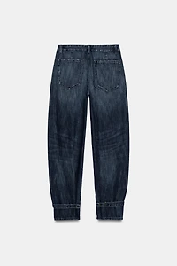 JEANS TRF BALLOON AVEC PATTES TAILLE NORMALE