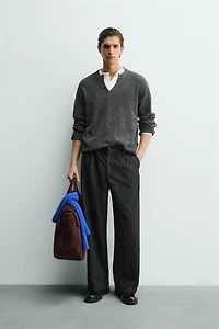 PINSTRIPE SUIT PLEATED PANTS