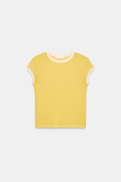 T-SHIRT RÉSILLE LISERÉS