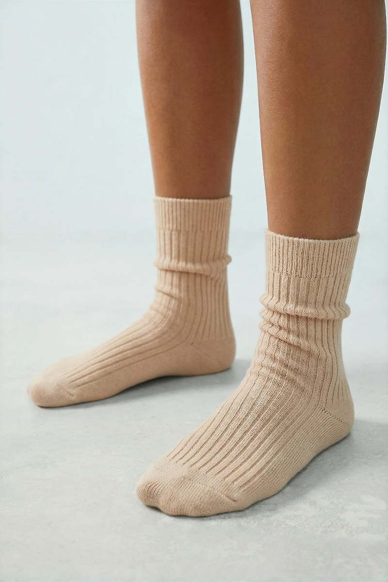 STORIESZ - THREE-PACK OF TALL RIBBED COTTON SOCKS