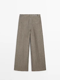 100% linen trousers with double darts