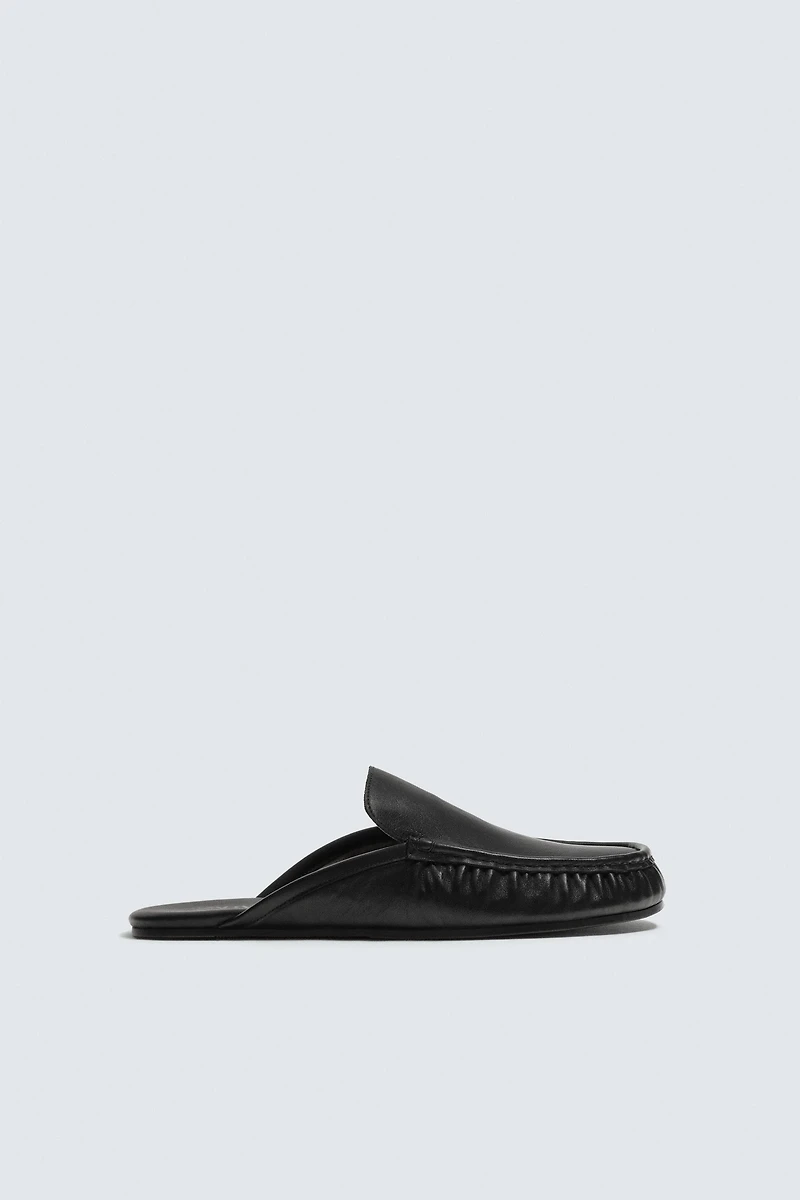 LEATHER MULE LOAFERS