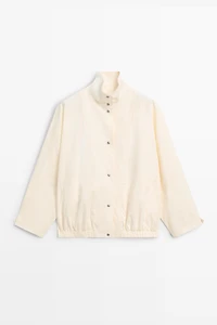 Bomber jacket with snap buttons