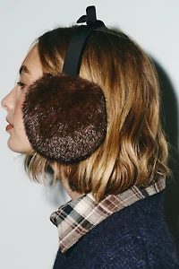 FAUX FUR BOW EARMUFFS