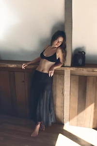 COMBINATION LACE TULLE SKIRT