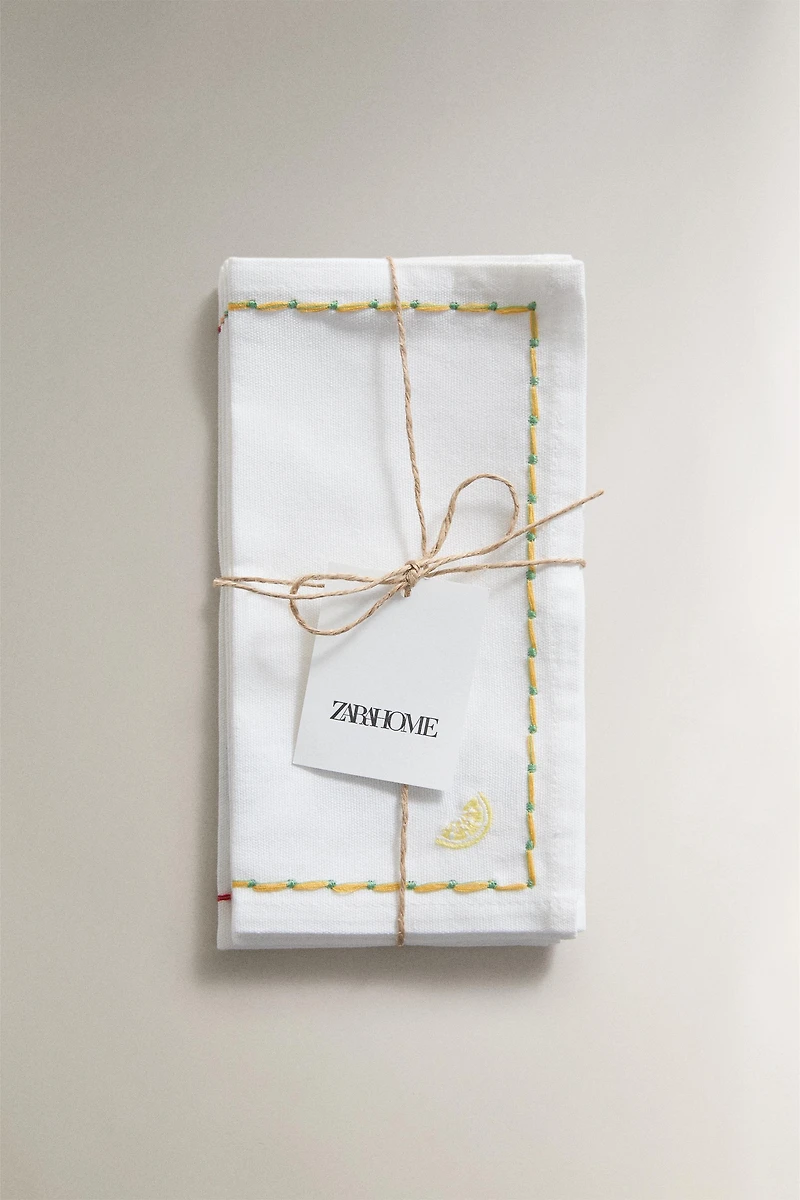 LOT DE SERVIETTES COCKTAIL FRUITS (LOT DE 4)