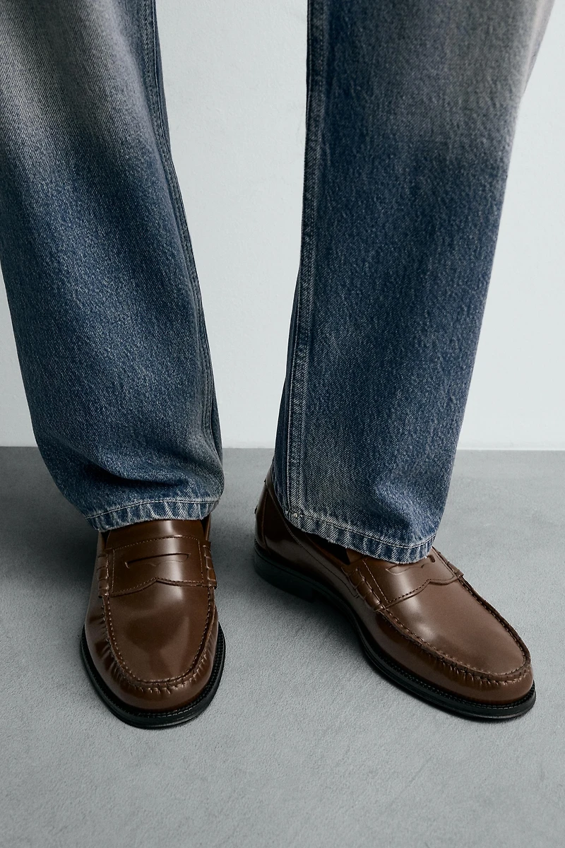 LEATHER PENNY LOAFERS
