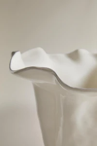 WAVY SHINY EARTHENWARE VASE