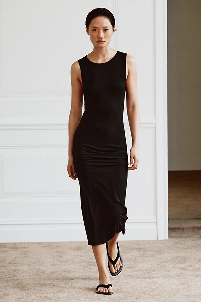 DRAPED MIDI DRESS