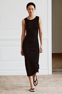 DRAPED MIDI DRESS