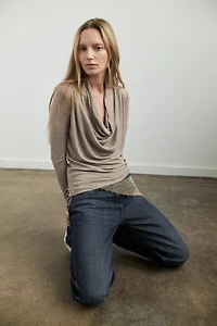 DRAPED LYOCELL T-SHIRT