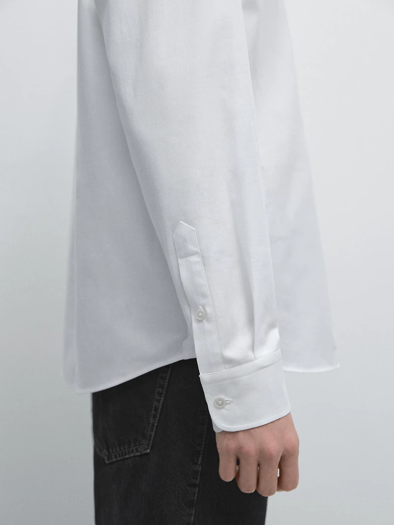 Regular fit melange shirt