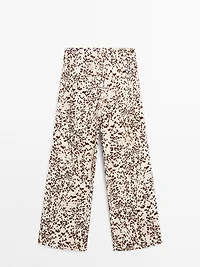 Animal print straight-leg trousers