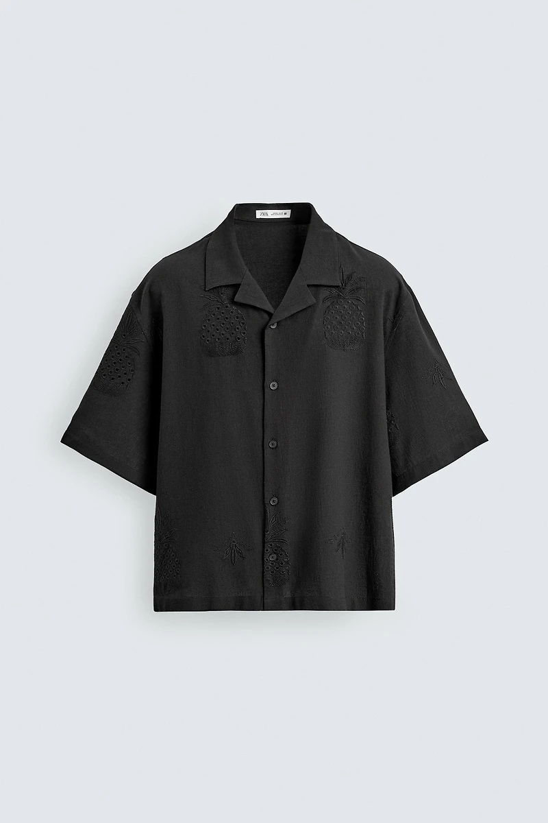 EMBROIDERED EYELET SHIRT