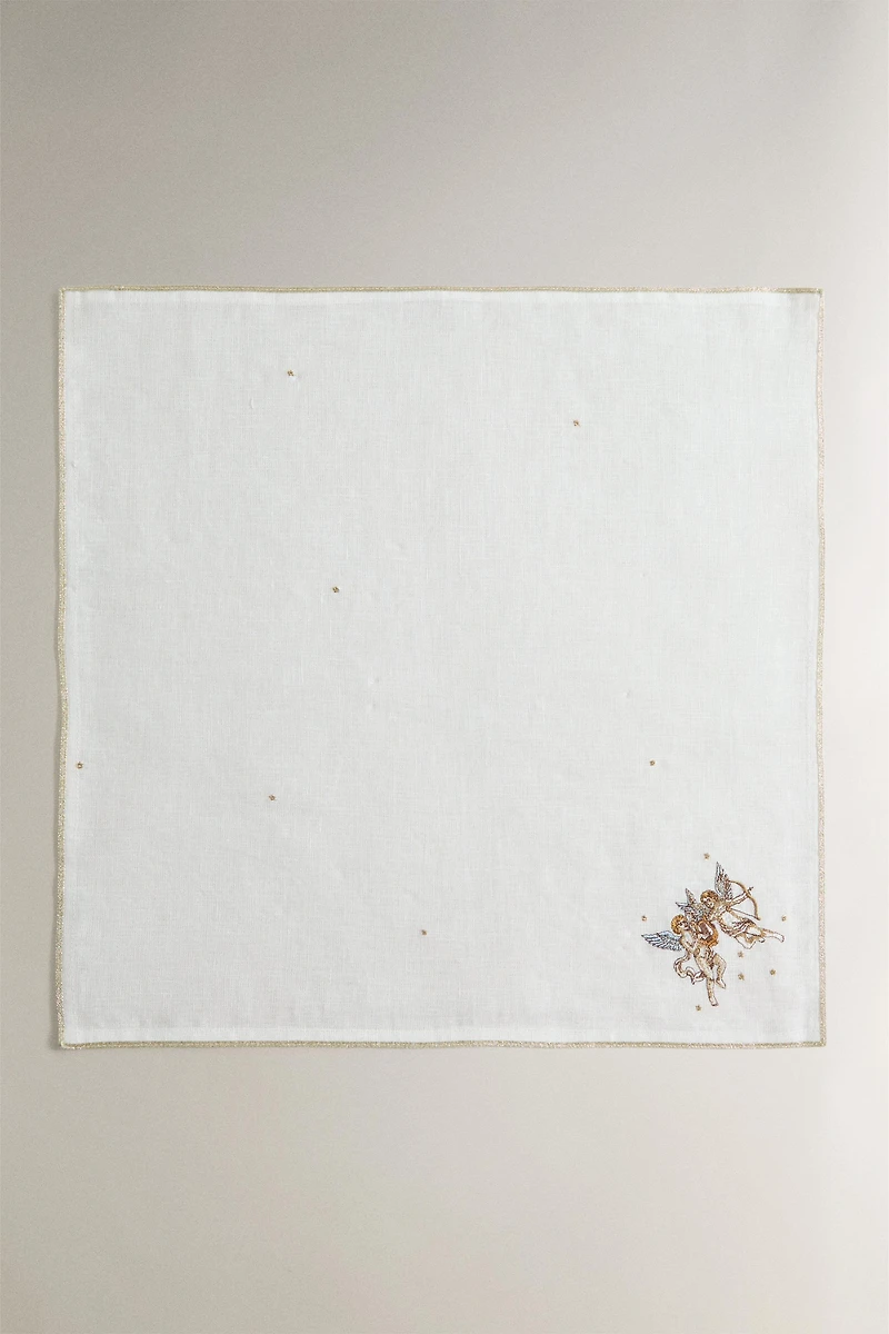 EMBROIDERED LINEN NAPKIN GEMINI | MARISA BERENSON