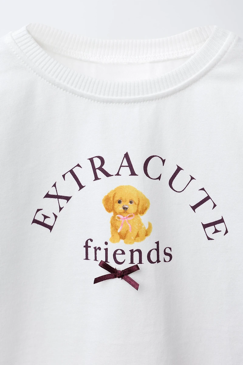 ANIMAL AND BOW T-SHIRT