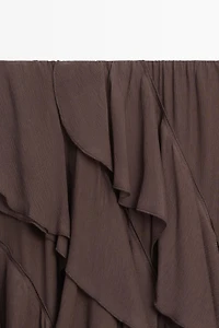 Flowing ruffled midi skirt