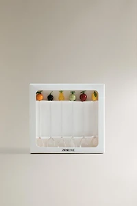 SET OF GLASS FRUIT DESSERT SPOONS (SET OF 6)