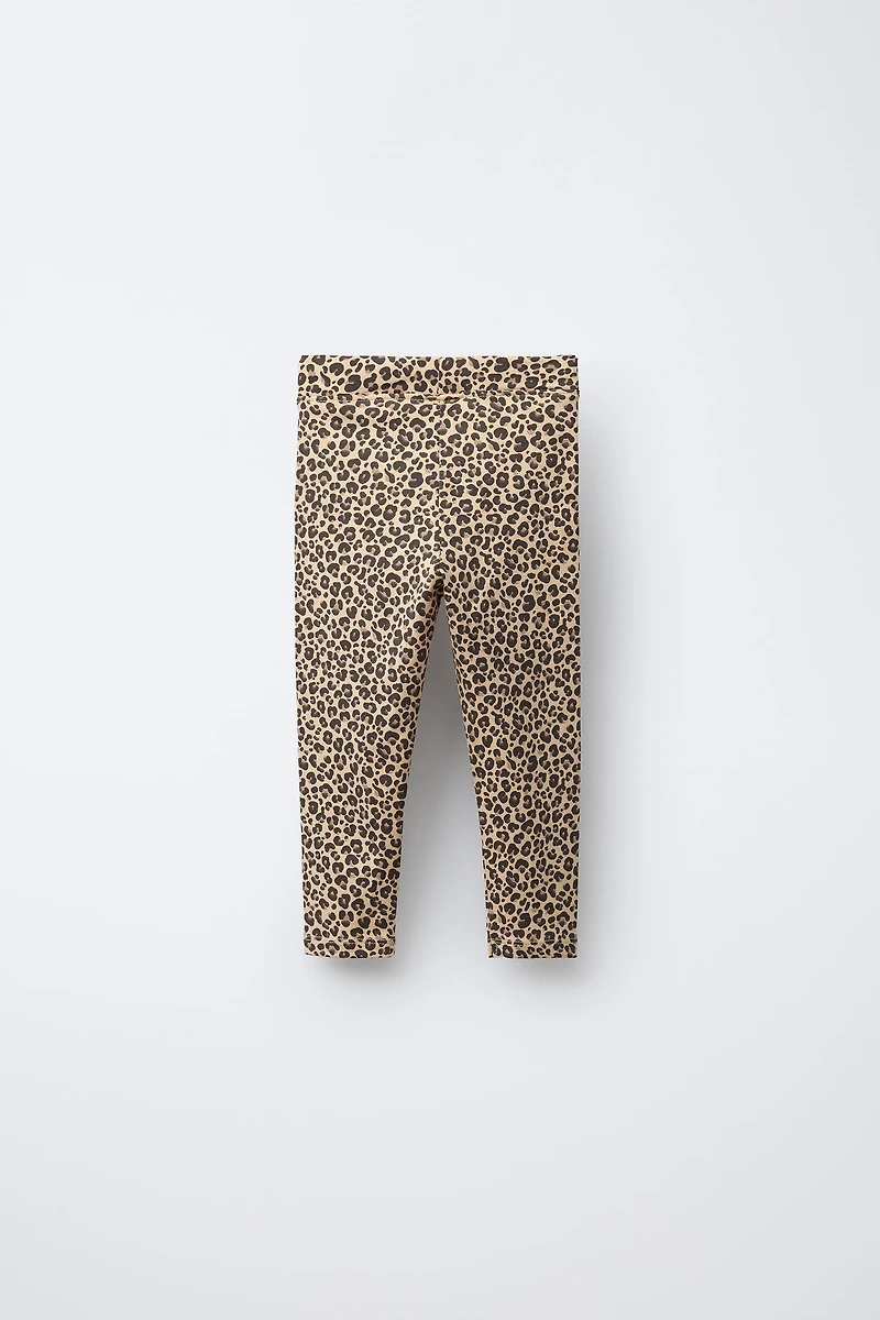 LOT DE DEUX LEGGINGS UNIS ET IMPRIMÉS