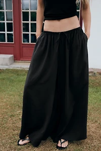 FLOWY DRAWSTRING PALAZZO PANTS