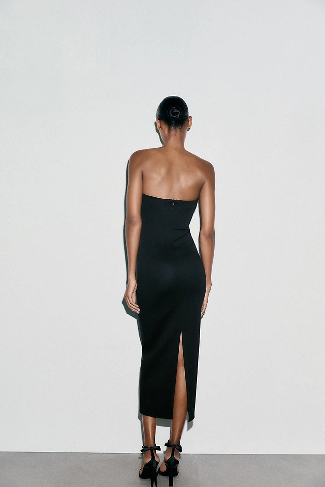 Zara SWEETHEART NECKLINE MIDI DRESS at Mall of America in Bloomington, MN