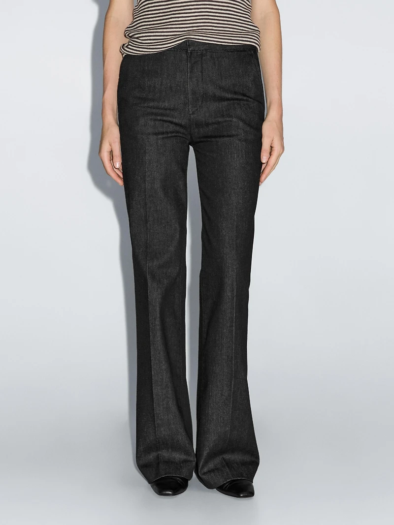 Flared high-waist jeans