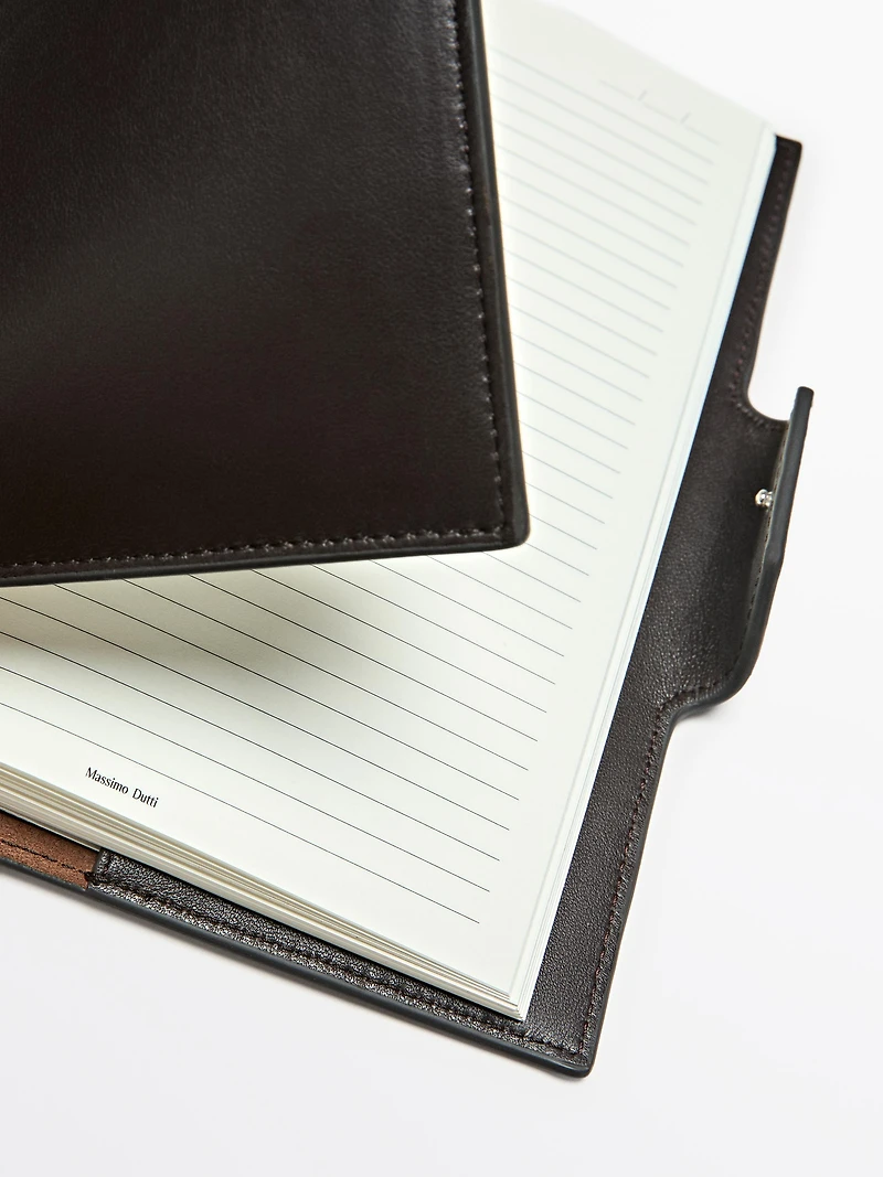 Housse pour carnet en cuir nappa