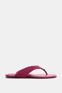 BEADED FLAT SANDALS