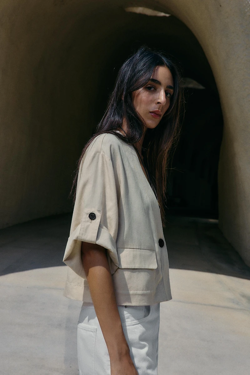 TURN-UP SLEEVE JACKET