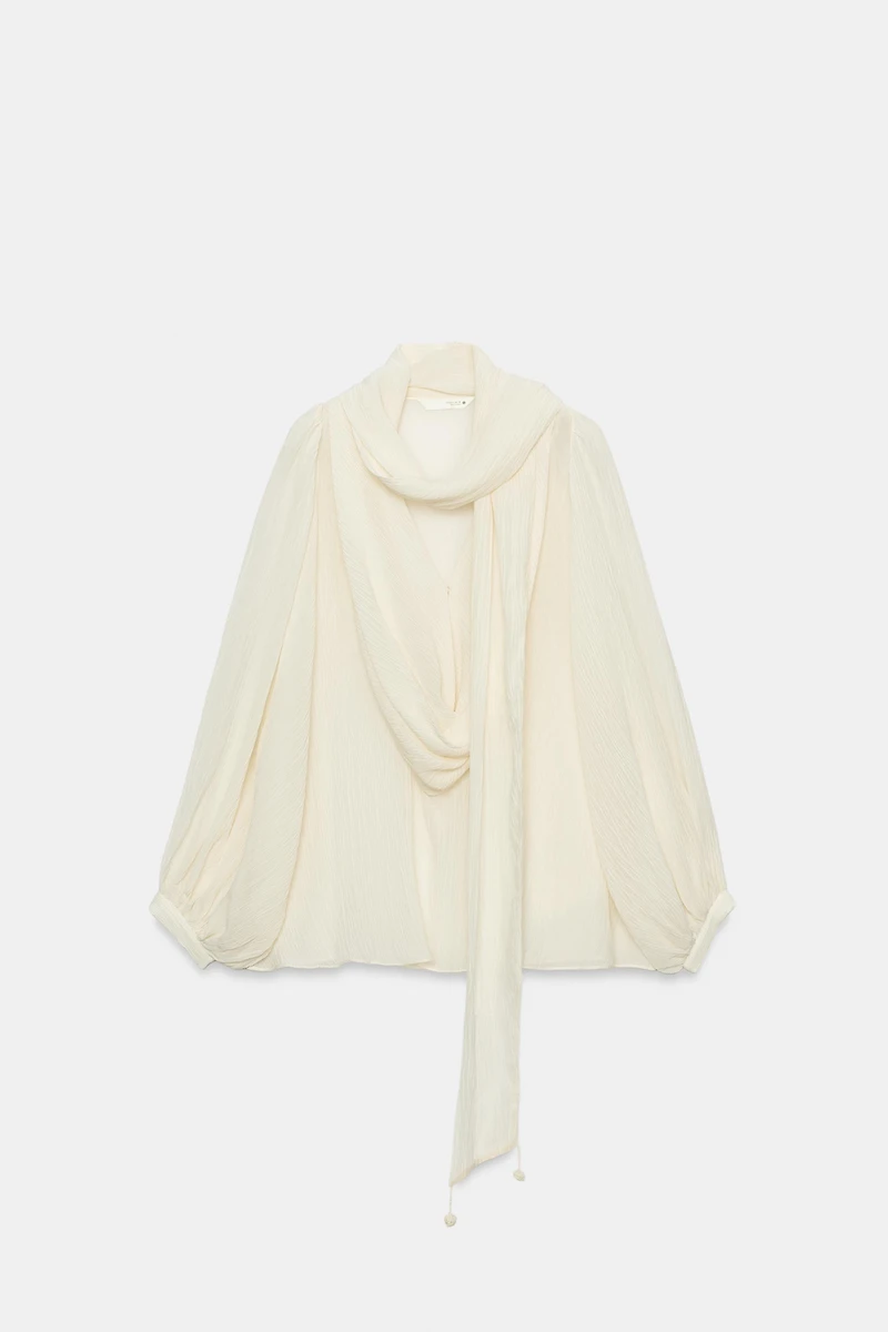 ZW COLLECTION TIE-NECK SHIRT