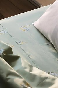 DRAP DE DESSUS SATIN FLEURS SAUVAGES