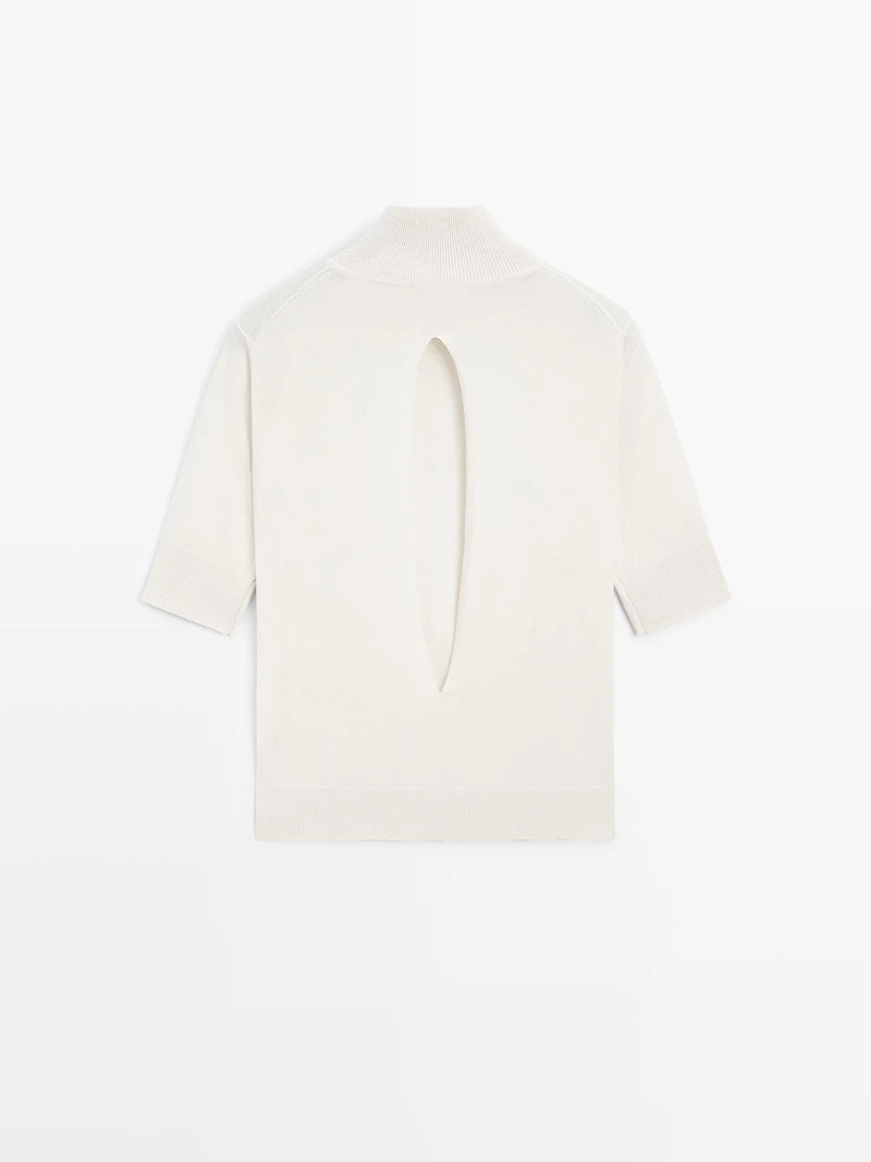 Silk blend knit sweater with back detail - STUDIO