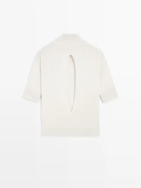 Silk blend knit sweater with back detail - STUDIO