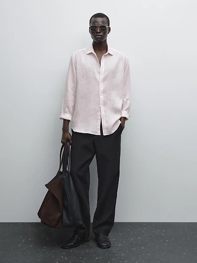 100% linen regular fit shirt