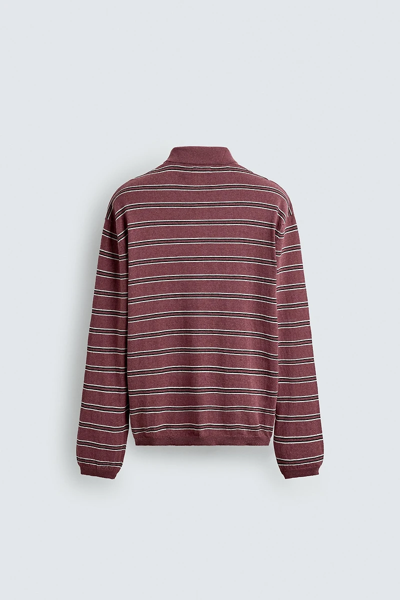 POLO EN MAILLE À RAYURES
