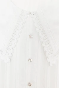 LACE TRIM PETER PAN COLLAR SHIRT