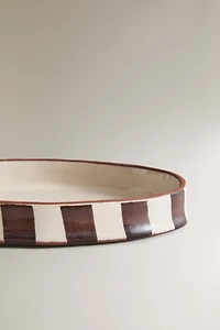 BROWN STRIPED SOAP DISH