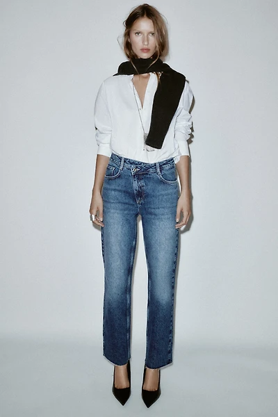 Z.09 STRAIGHT HIGH WAIST CROSSED JEANS