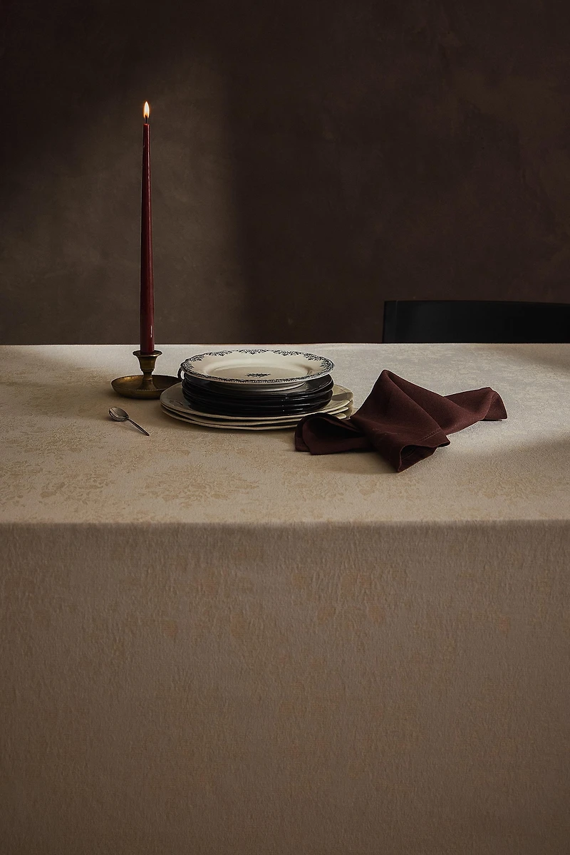 CHRISTMAS FRAMED FLORAL COTTON TABLECLOTH