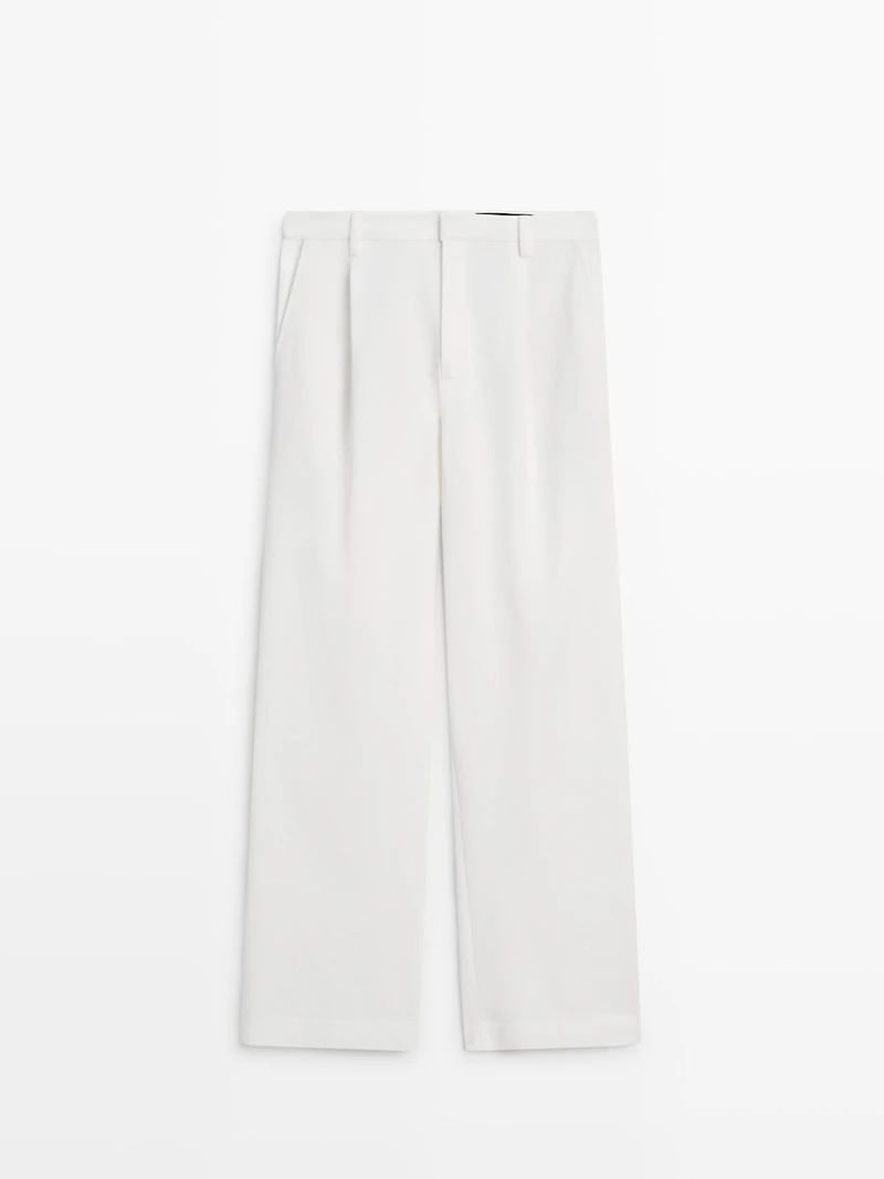 Pantalon à pinces en coton